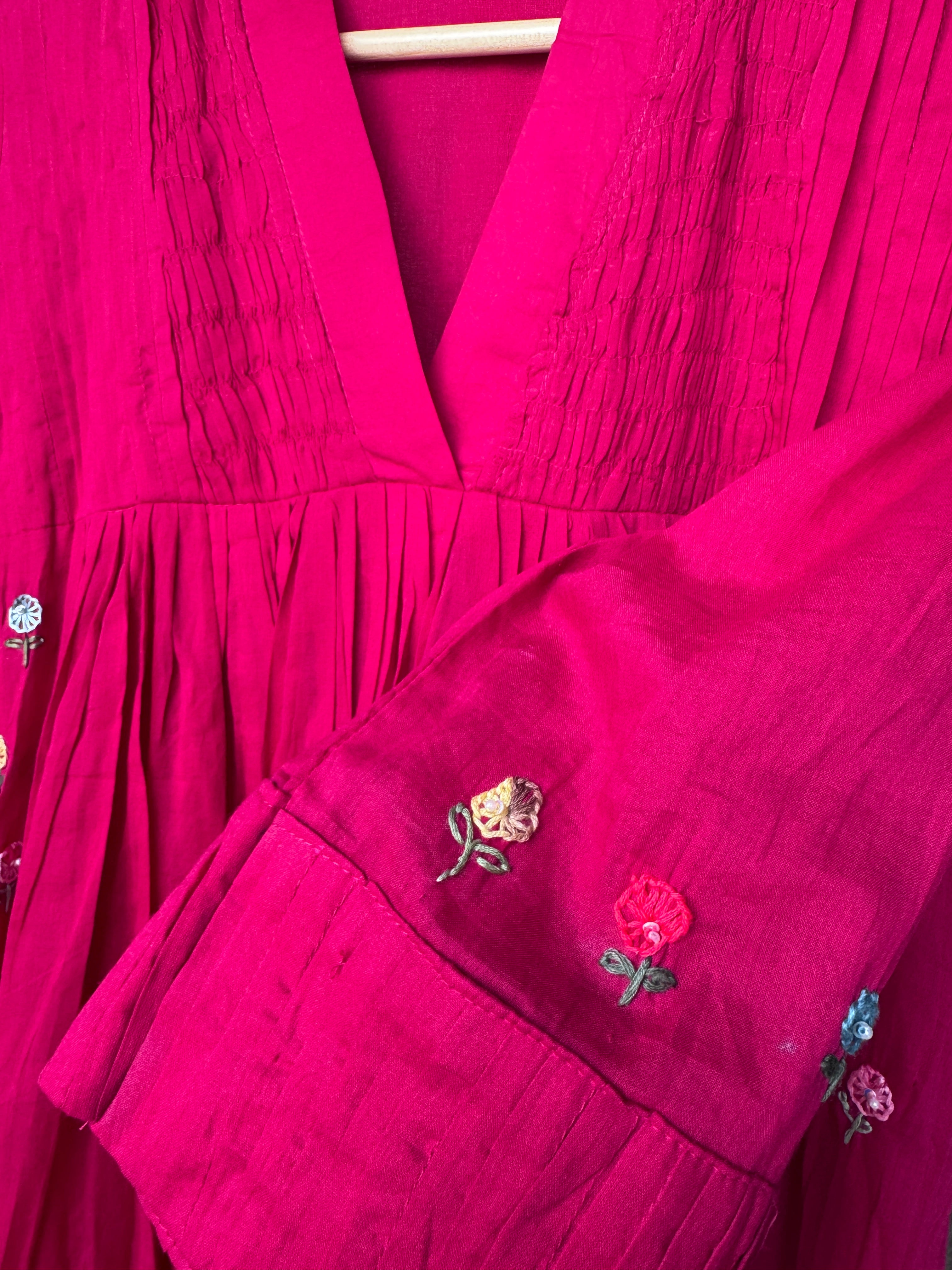 Tani Embroided Dress- Pink