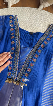 Tina Mul Chanderi Dress - Blue