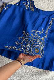 Sarah Angrakha Short kurtas Dress-Royal Blue