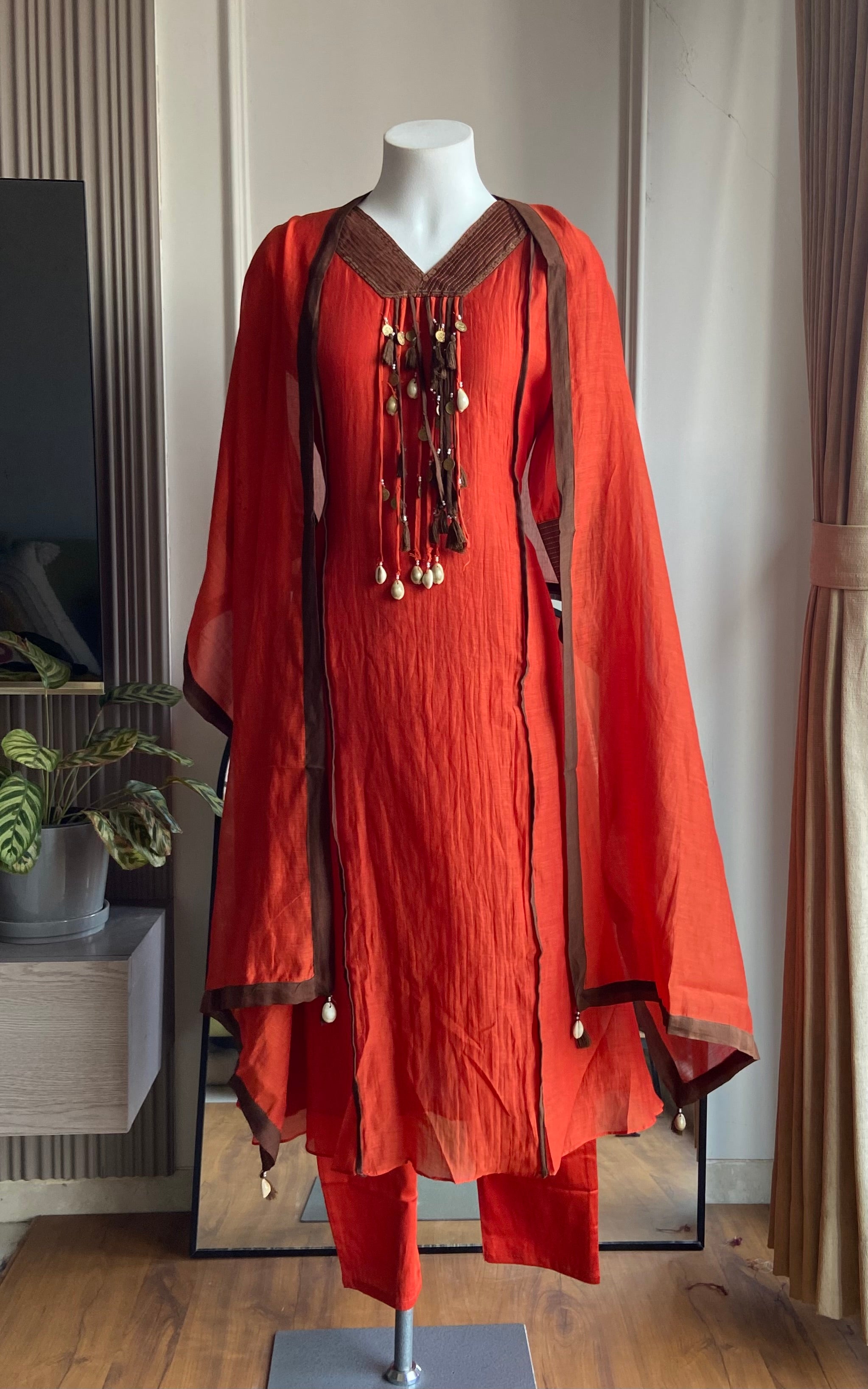 Arohi Tassel And Kaudi Latkan Dress- Red