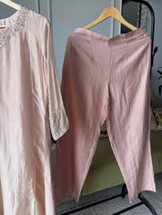 Sili Handwork Glass Tissue Dress- Peach