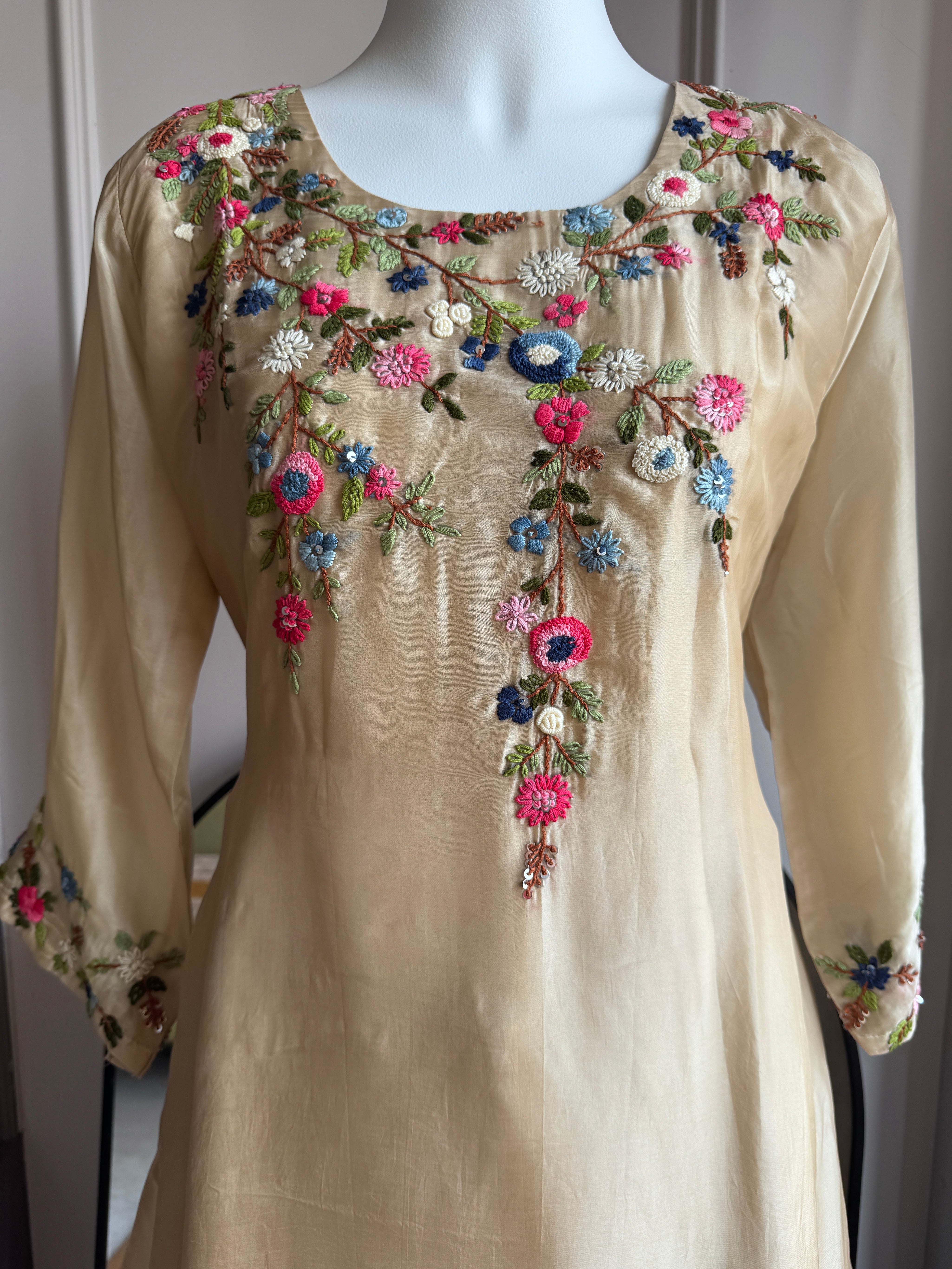 Devika Embroided Dress- Ivory (Make to Order)