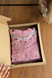 Ishika Three Piece Coords - Baby Pink