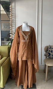 Twinkle buster with short kurta plazo  on dupatta