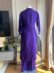 Brinda Cut Work Dress-Purple