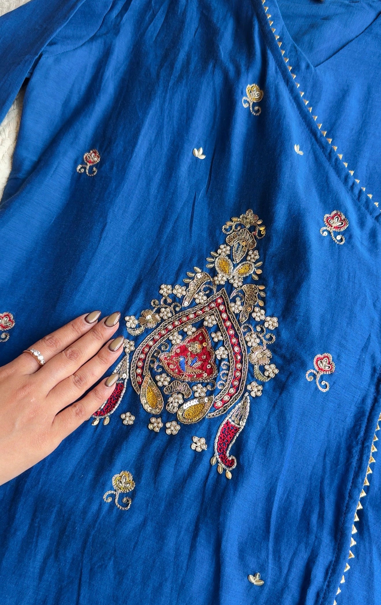 Rashi Angrakha Aline Dress-Blue