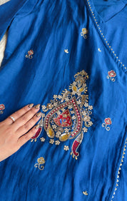 Rashi Angrakha Aline Dress-Blue