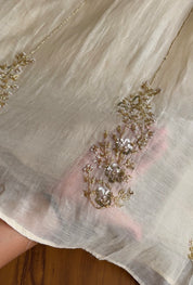 Shruti Handwork Mul Chanderi Dress - Ivory