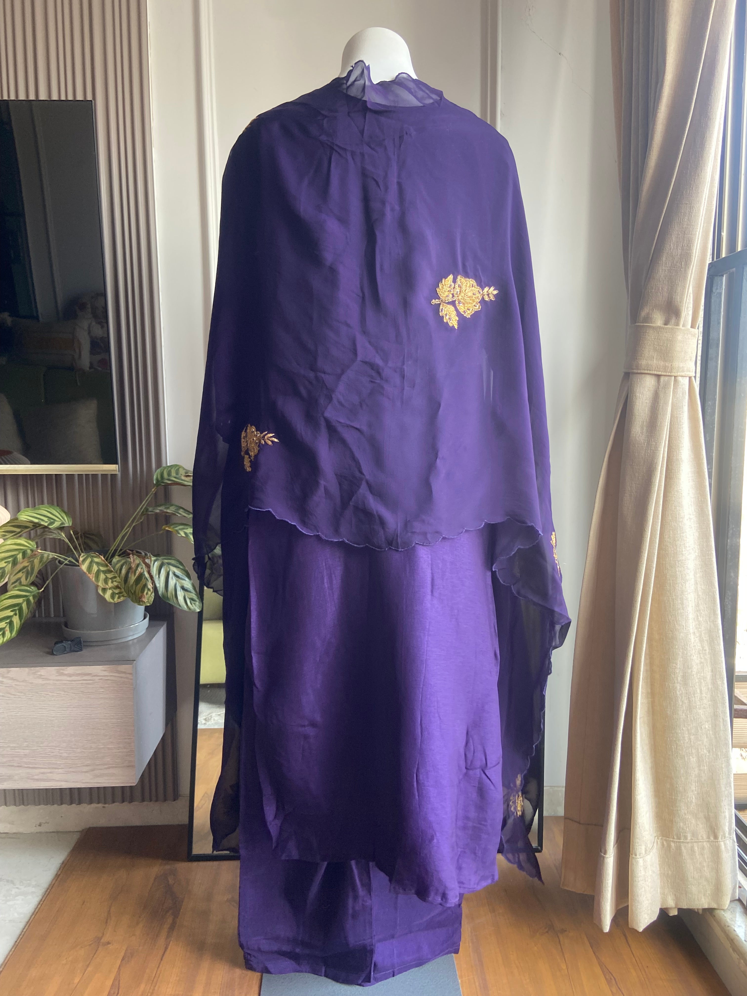 Hetal Handwork Dress-Purple