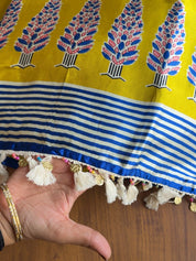 Tara Gajji Silk Abstract Print Coords- Blue