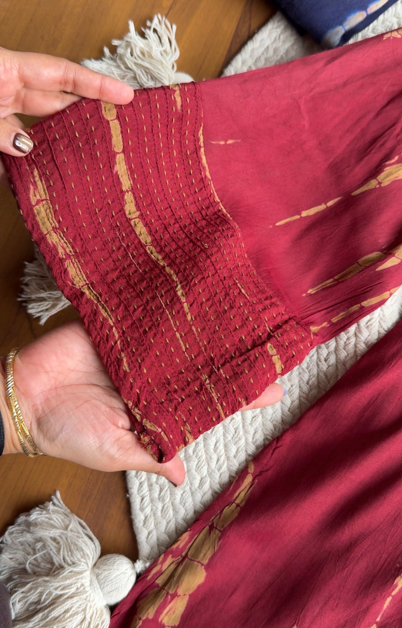 Kiara farshi pants shibori coord set (crimson)