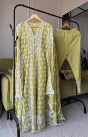 Payal Lakhnawi Anarkali Dress- Lemon Green