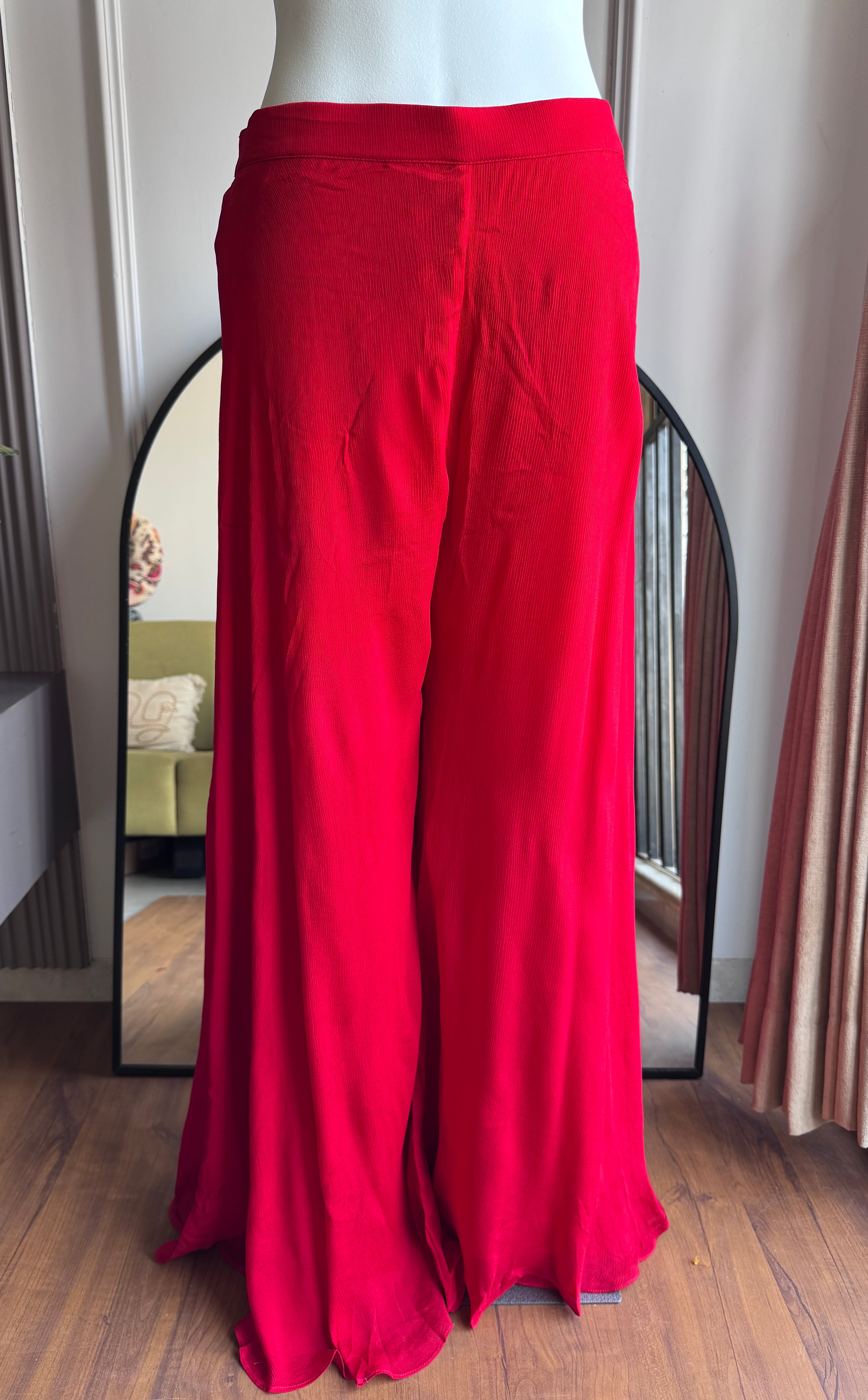 Sweta  Handwork Coord Set- Red (Make to Order)