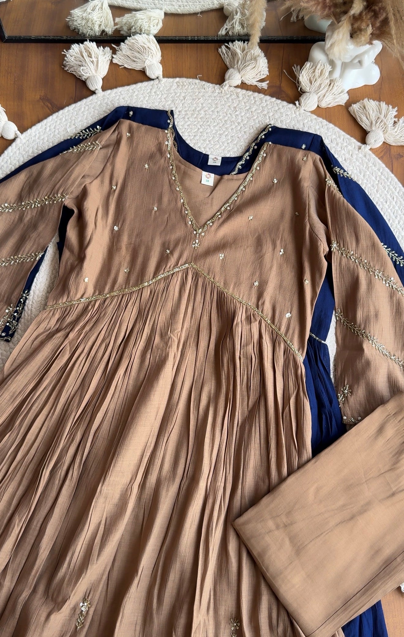Sunidhi Alia Neck Dress-Meethi Chai