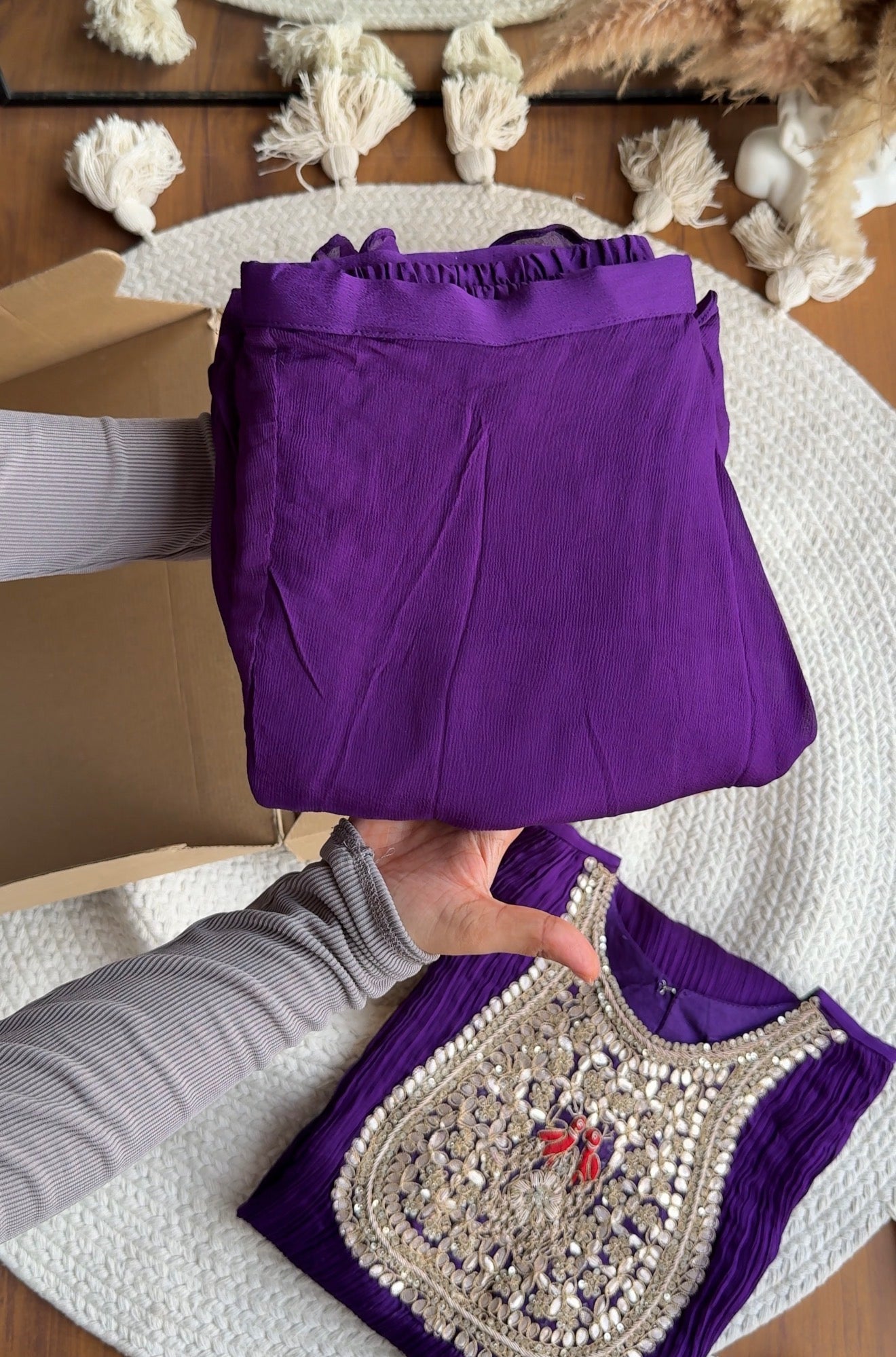 Parineeti Handwork Coord Set- Purple