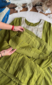 Heer short kurta with plazzo dress - Olive Green