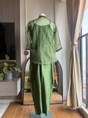 Monali  short top with pant- Green