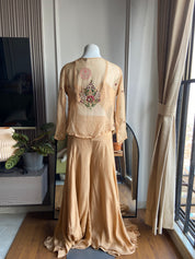 Payal Handwork Jacket With Padded Top And Super Flare Plazzo