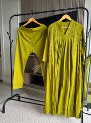 Tani Cotton Embroided Anarkali  Dress