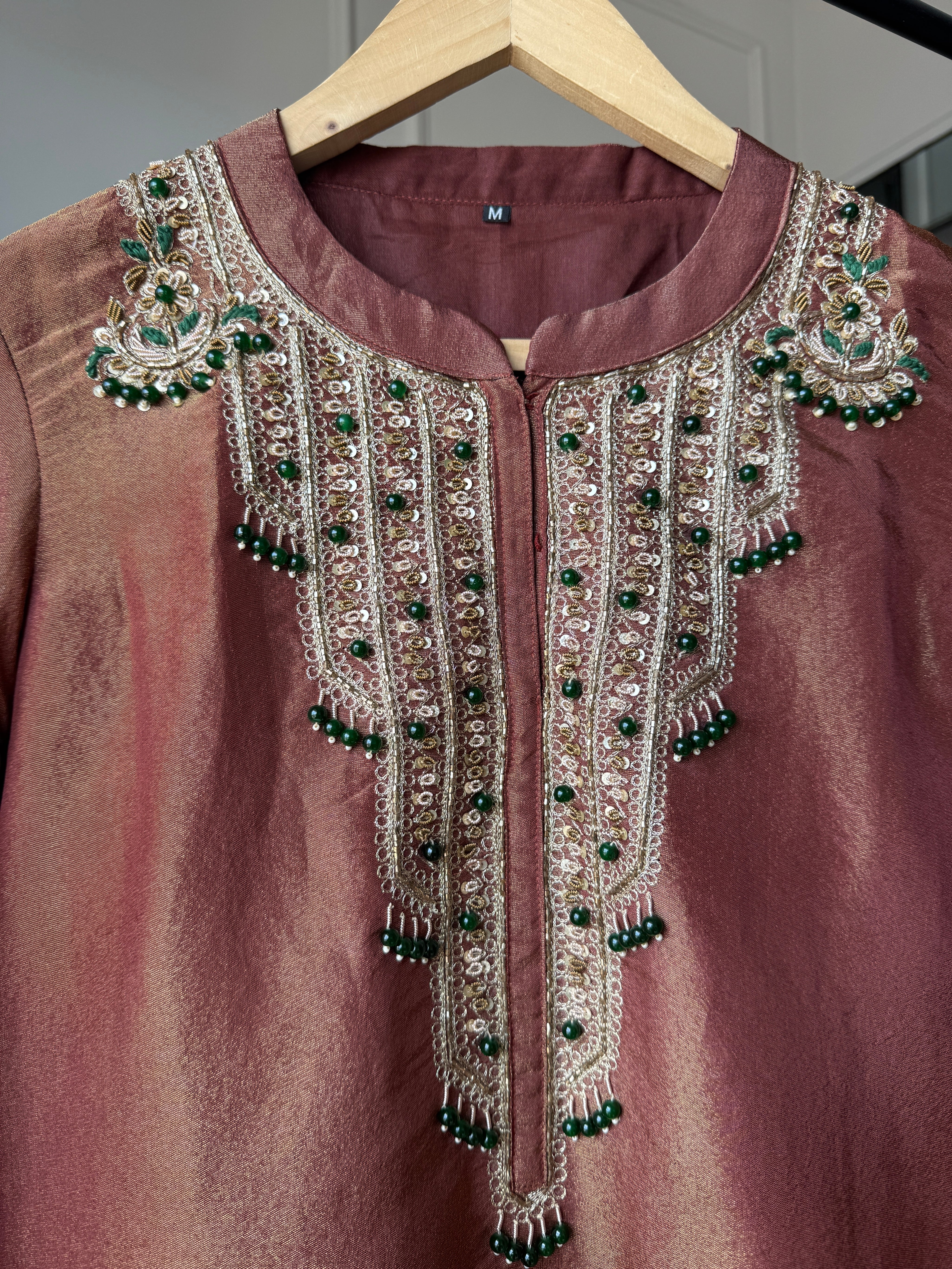 Sita Shimmer Tissue Handwork Dress