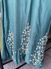 Vaishali Embroided Mul Chanderi Dress- Blue