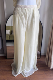 Jinal Handwork With Flarry Plazzo Coord Set - Ivory (Make to Order)