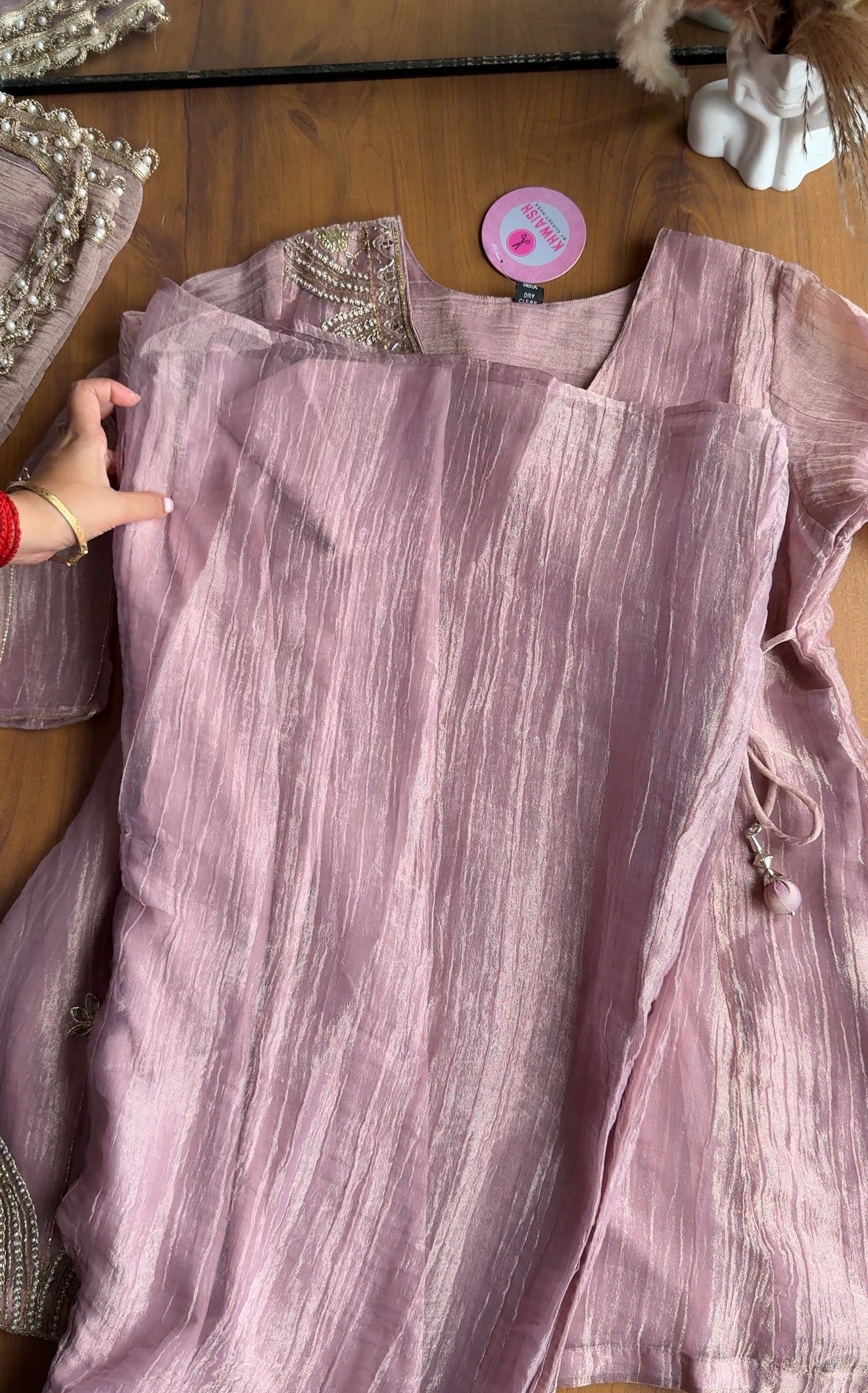 Prachi Short Kurta Angrakha Dress-Pink