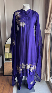 Sampada Applique Patchwork Dress- Purple