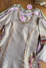Rashi Handwork Tissue Dress- Silver