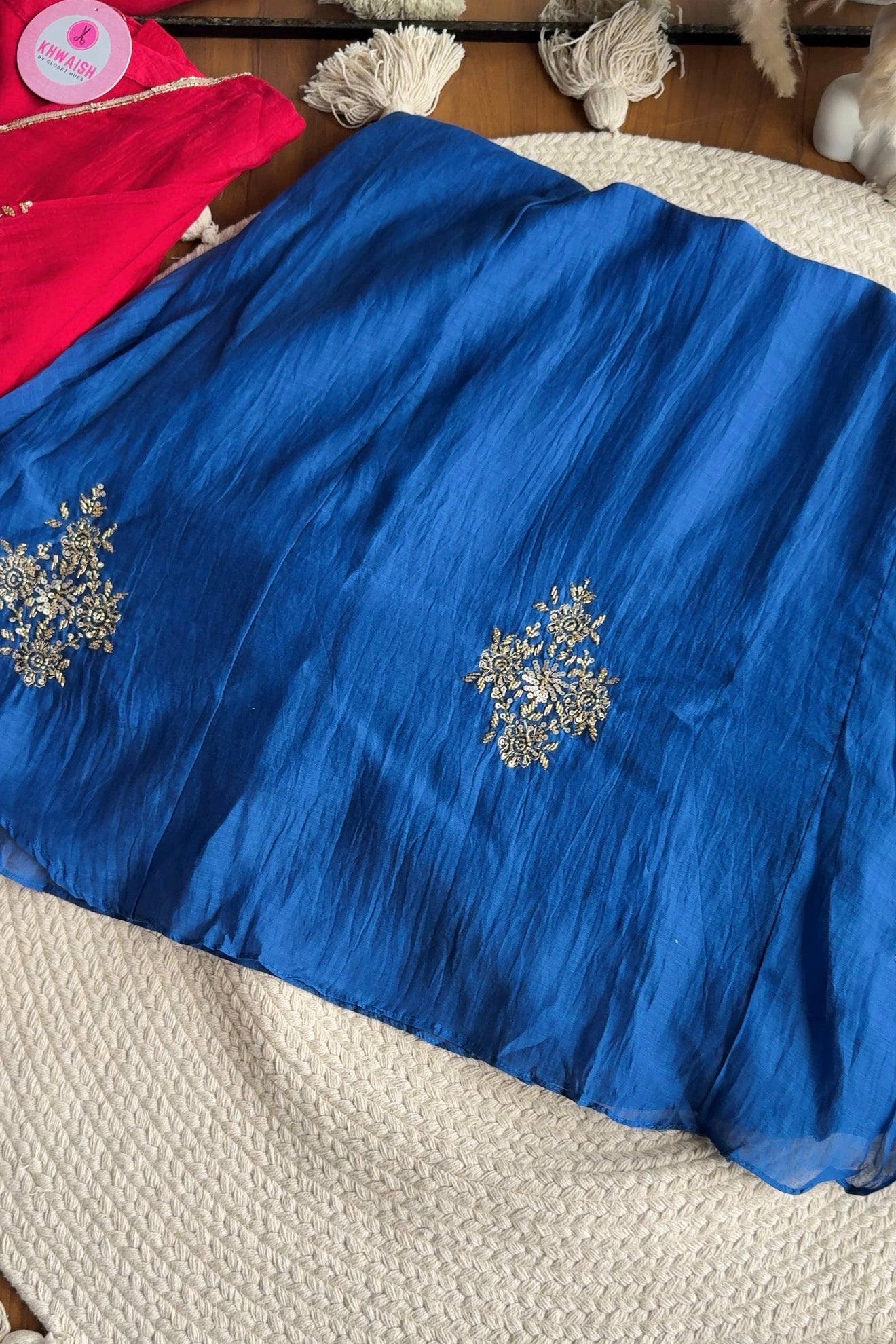 Naina Handwork Mul Chanderi Dress-Blue 💙