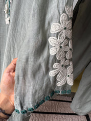 Prisha Mul Chanderi Patchwork Mirror Work Dress