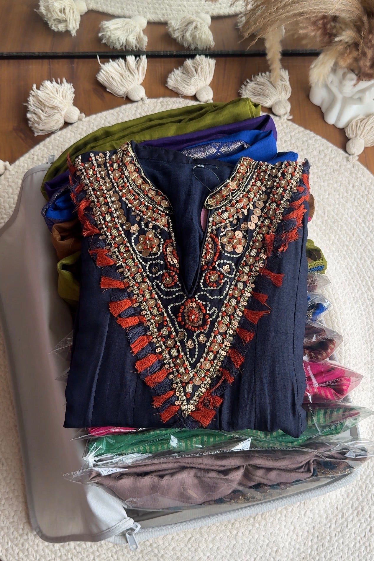 Suhana Mul Chanderi Anarkali - Dark Blue