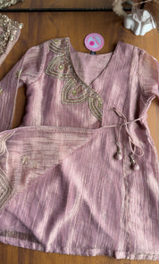 Prachi Short Kurta Angrakha Dress-Pink