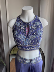 Gita Handwork Drape Saree Set- Lavender