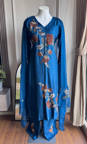 Kanak Multi Colour Handwork Dress- Blue