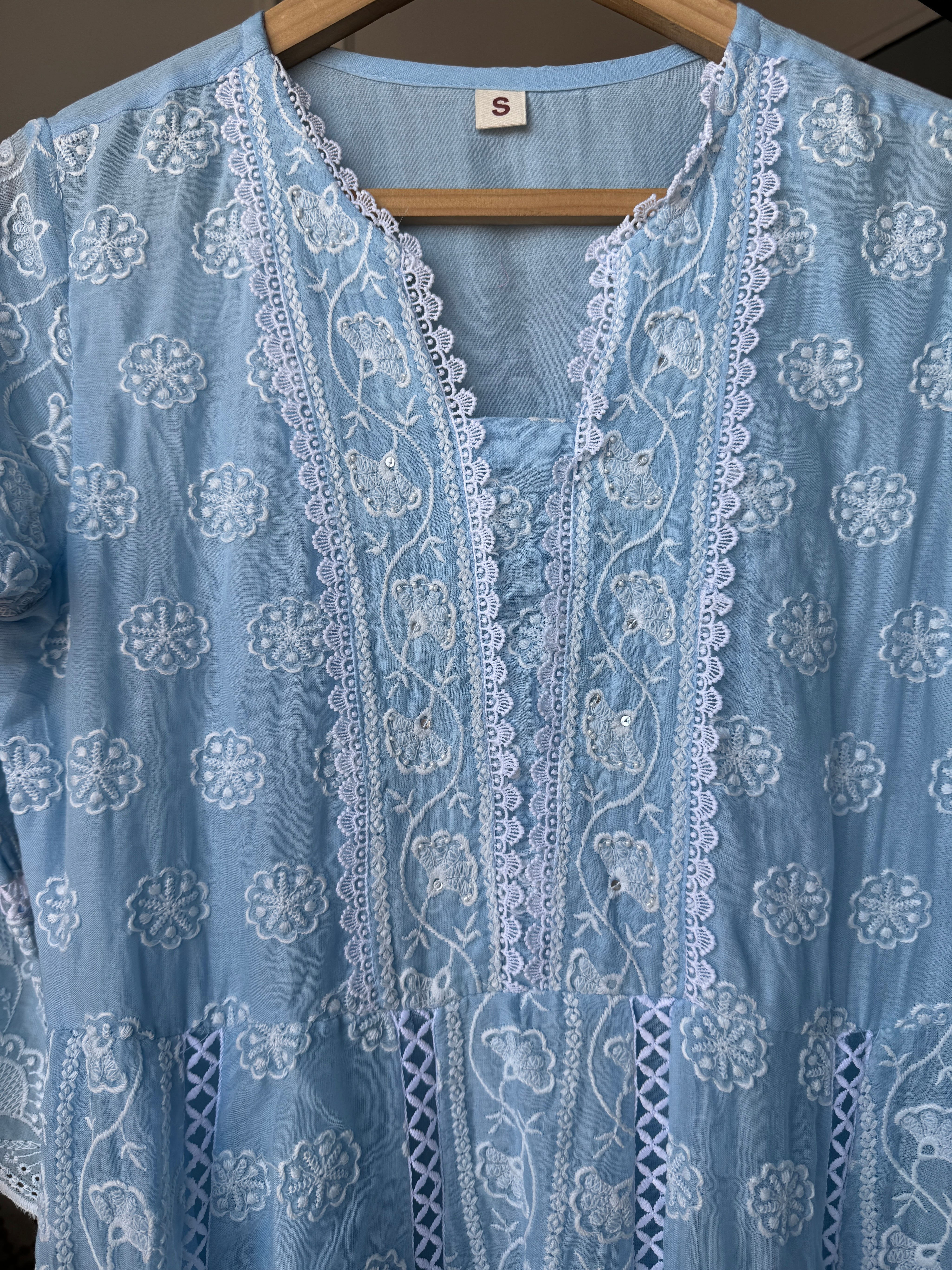 Payal Lakhnawi Anarkali Dress- Sky Blue