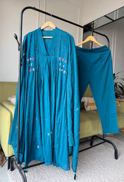 Tani Embroided Dress- Blue
