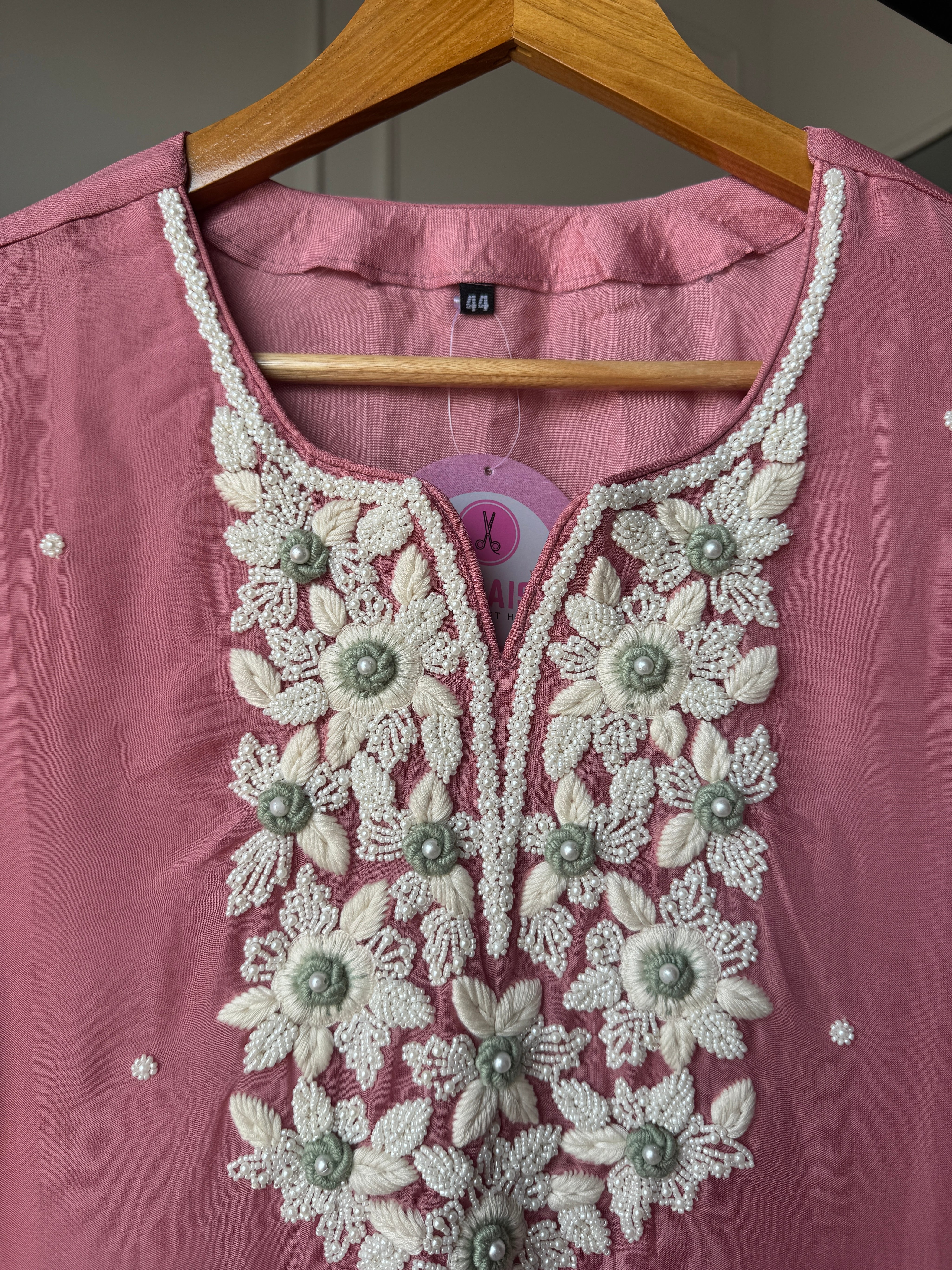 Kashish dangling pearl detailing dress with tulip pants