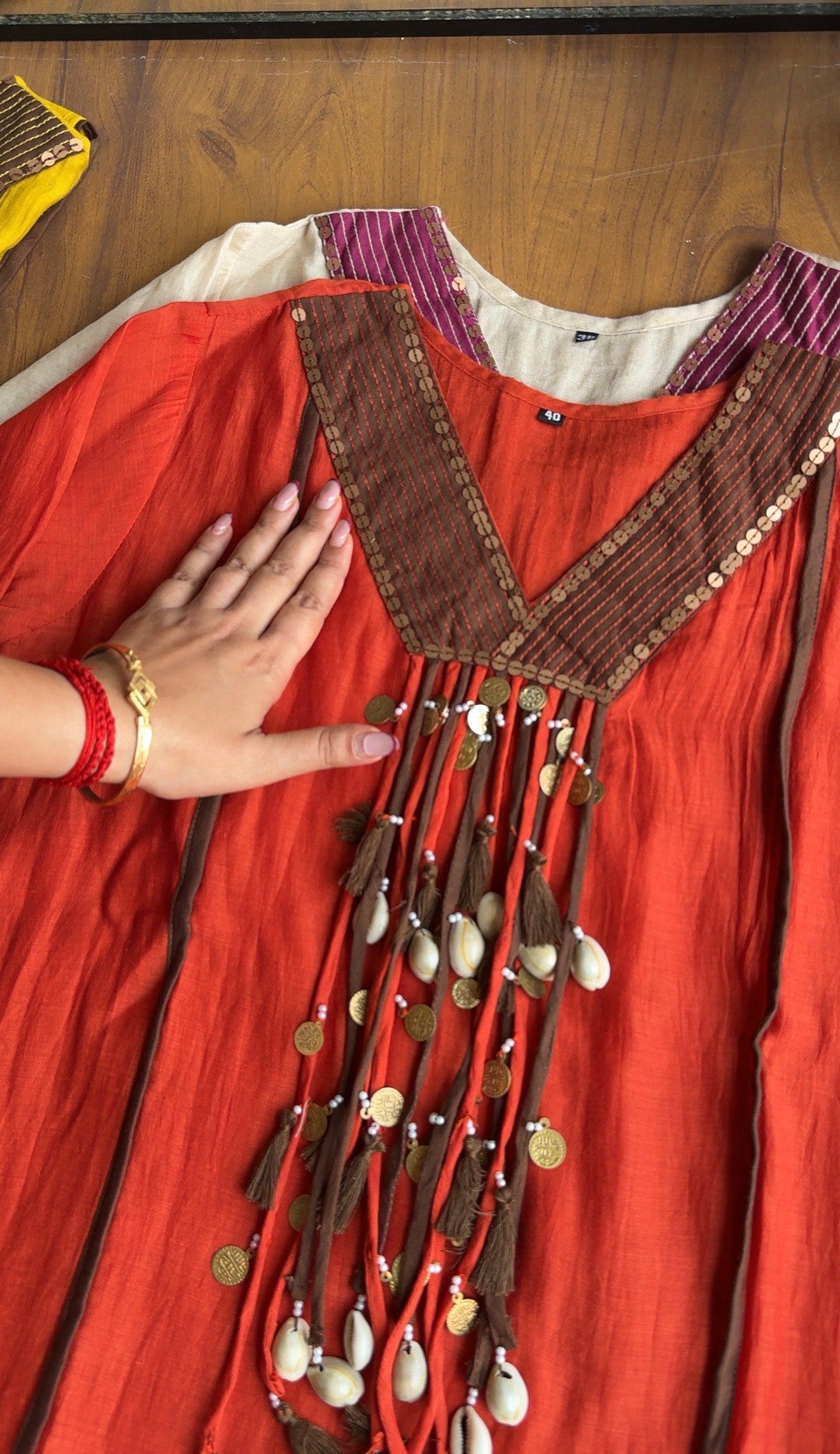 Arohi Tassel And Kaudi Latkan Dress- Red