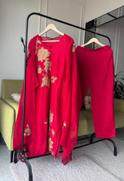 Hetal Handwork Dress- Red