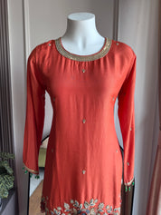 Khyati Handwork Dress- Rust