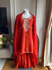 Revati  hand work short kurta with Sharara