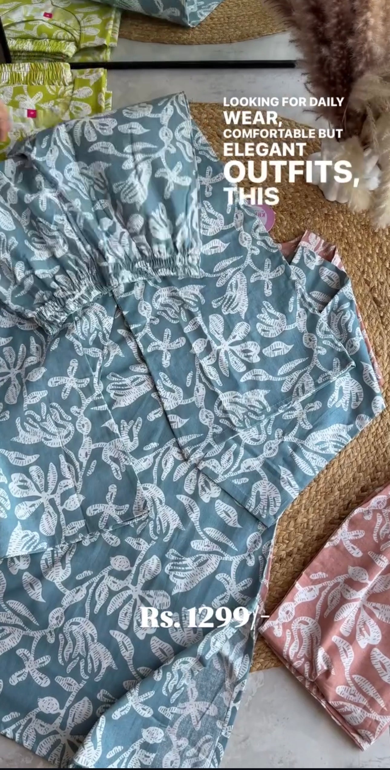 Chetna coord set- Dusty Blue