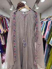 Shesha Anarkali dress- Silver