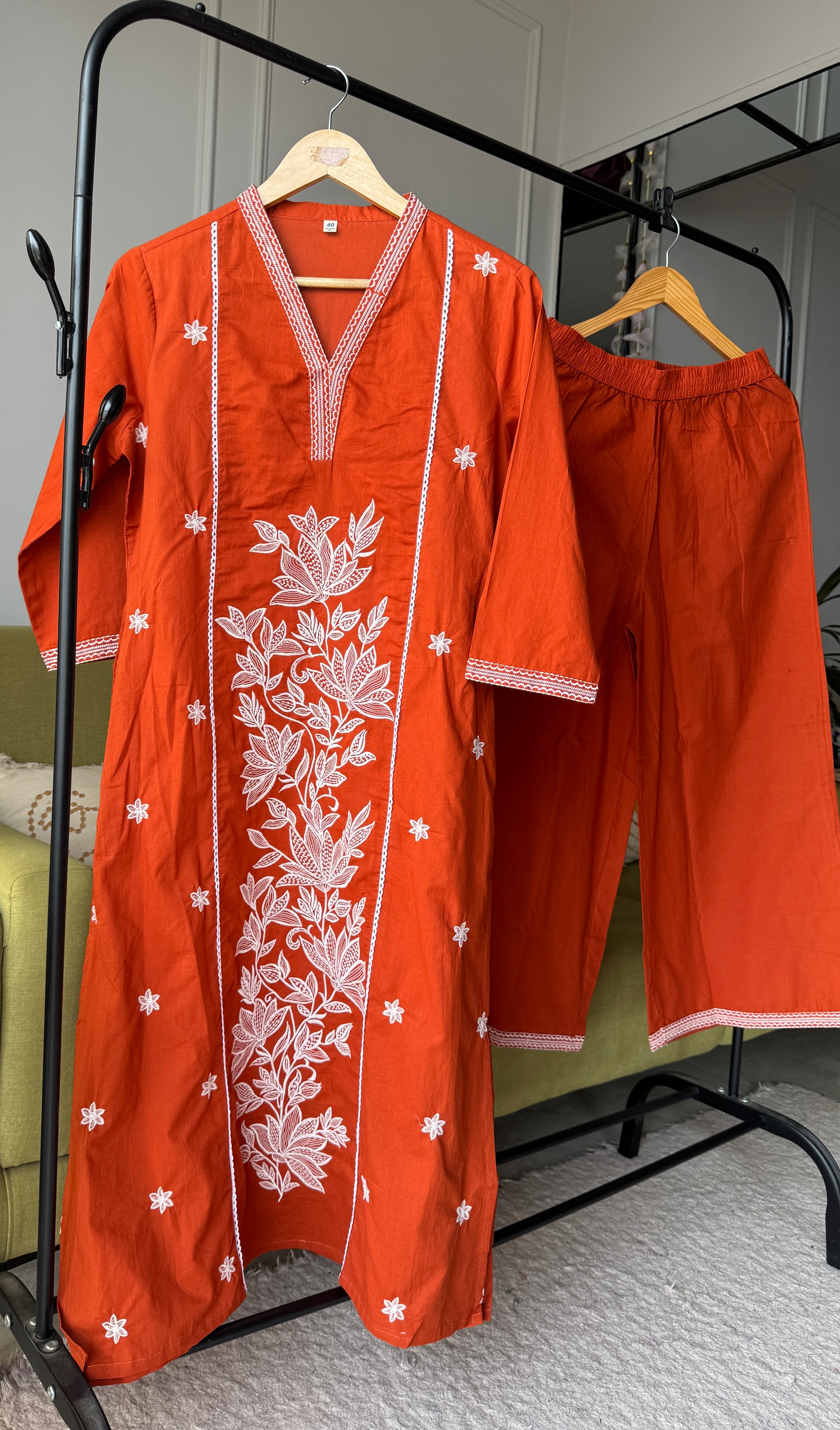 Neelam Cotton Embroided Drees