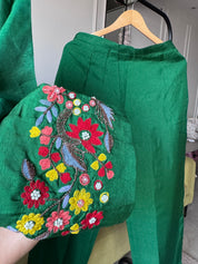 Dinal Embroided Dress- Green