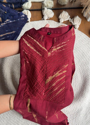 Kiara farshi pants shibori coord set (crimson)