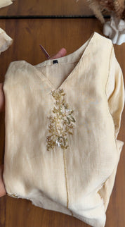 Shruti Handwork Mul Chanderi Dress - Ivory