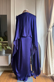 Anushka pure jardozi hand work short kaftan with dhoti- purple