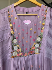 Maya Embroided Dress- Lilac